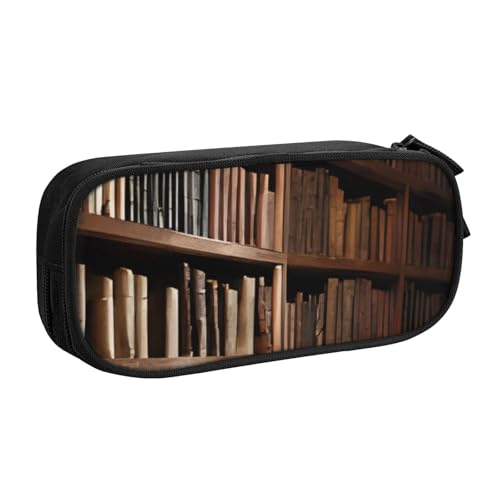 COWMMWOC Federmäppchen mit niedlichem Design für Studenten, Mädchen, Jungen, großes Fassungsvermögen, Federmäppchen mit Fächern, Doppelreißverschluss, Schreibwaren-Aufbewahrungs-Organizer (Schwarz, von COWMMWOC