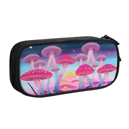 COWMMWOC Federmäppchen mit niedlichem Design für Studenten, Mädchen, Jungen, großes Fassungsvermögen, Federmäppchen mit Fächern, Doppelreißverschluss, Schreibwaren-Aufbewahrungs-Organizer (Schwarz, von COWMMWOC