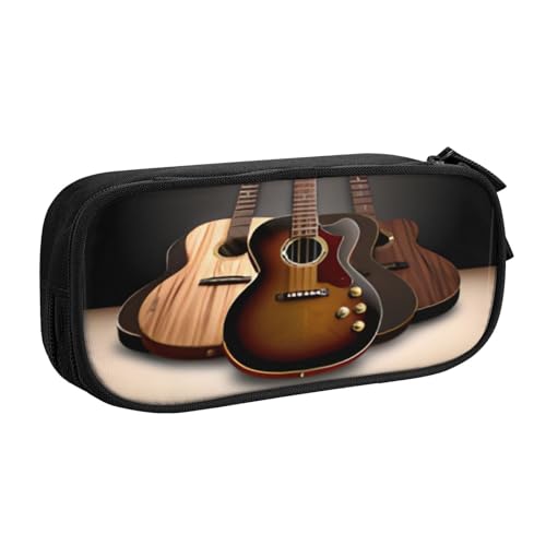 COWMMWOC Federmäppchen mit niedlichem Design für Studenten, Mädchen, Jungen, großes Fassungsvermögen, Federmäppchen mit Fächern, Doppelreißverschluss, Schreibwaren-Aufbewahrungs-Organizer (Schwarz, von COWMMWOC