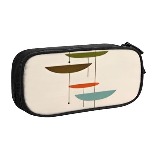 COWMMWOC Federmäppchen mit niedlichem Design für Studenten, Mädchen, Jungen, großes Fassungsvermögen, Federmäppchen mit Fächern, Doppelreißverschluss, Schreibwaren-Aufbewahrungs-Organizer (Schwarz, von COWMMWOC