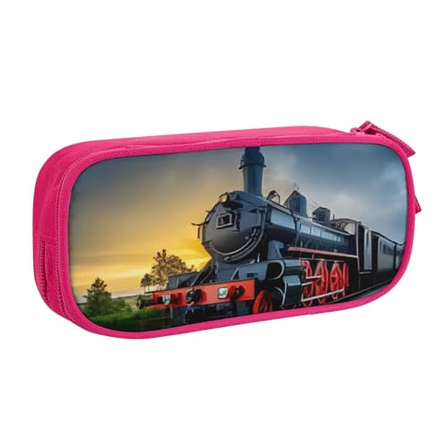 COWMMWOC Federmäppchen mit niedlichem Design für Studenten, Mädchen, Jungen, großes Fassungsvermögen, Federmäppchen mit Fächern, Doppelreißverschluss, Schreibwaren-Aufbewahrungs-Organizer (Schwarz, von COWMMWOC