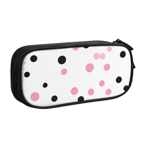 COWMMWOC Federmäppchen mit niedlichem Design für Studenten, Mädchen, Jungen, großes Fassungsvermögen, Federmäppchen mit Fächern, Doppelreißverschluss, Schreibwaren-Aufbewahrungs-Organizer (Schwarz, von COWMMWOC