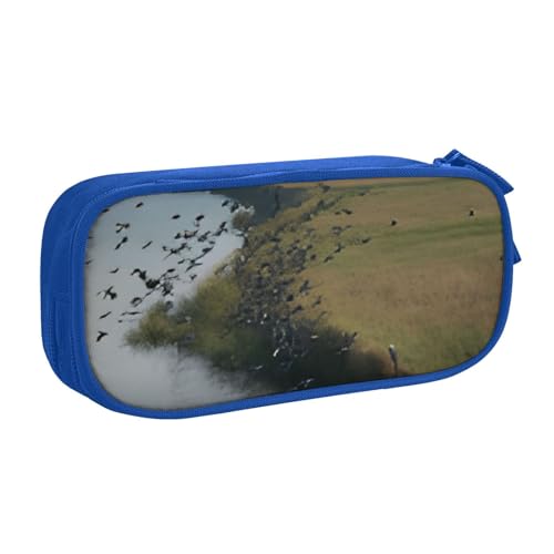 COWMMWOC Federmäppchen mit niedlichem Design für Studenten, Mädchen, Jungen, großes Fassungsvermögen, Federmäppchen mit Fächern, Doppelreißverschluss, Schreibwaren-Aufbewahrungs-Organizer (Schwarz, von COWMMWOC