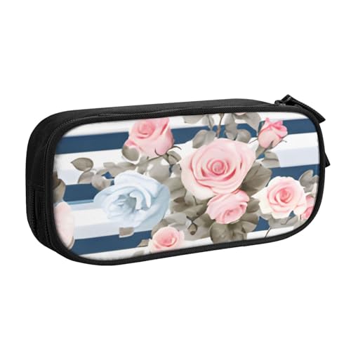 COWMMWOC Federmäppchen mit niedlichem Design für Studenten, Mädchen, Jungen, großes Fassungsvermögen, Federmäppchen mit Fächern, Doppelreißverschluss, Schreibwaren-Aufbewahrungs-Organizer (Schwarz, von COWMMWOC