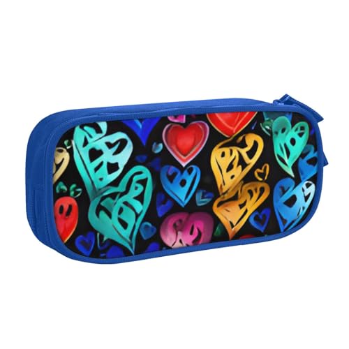 COWMMWOC Federmäppchen mit niedlichem Design für Studenten, Mädchen, Jungen, großes Fassungsvermögen, Federmäppchen mit Fächern, Doppelreißverschluss, Schreibwaren-Aufbewahrungs-Organizer (Schwarz, von COWMMWOC