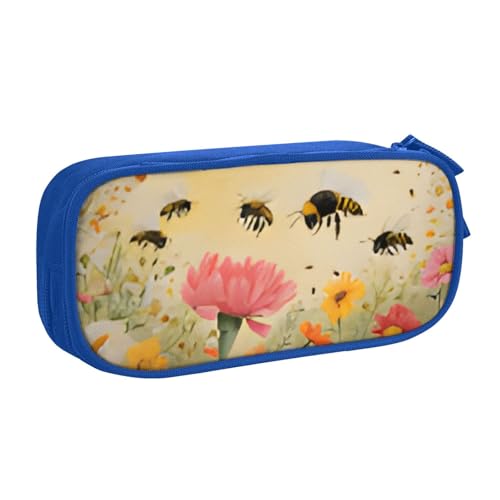 COWMMWOC Federmäppchen mit niedlichem Design für Studenten, Mädchen, Jungen, großes Fassungsvermögen, Federmäppchen mit Fächern, Doppelreißverschluss, Schreibwaren-Aufbewahrungs-Organizer (Schwarz, von COWMMWOC