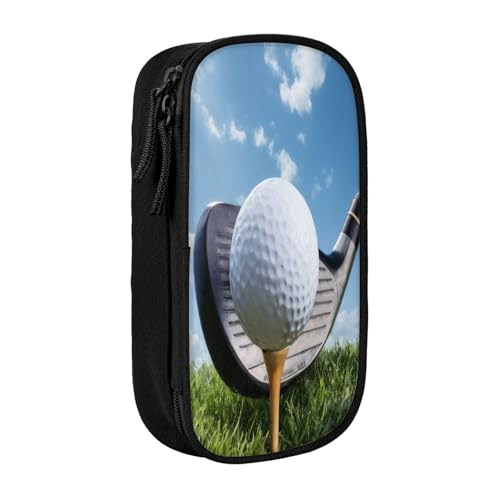COWMMWOC Großes Federmäppchen für Golfschläger, großes Fassungsvermögen, multifunktionale Aufbewahrungstasche, strapazierfähiges Polyester-Oxford-Gewebe mit Doppelreißverschluss, 21 x 10,5 x 5 cm von COWMMWOC