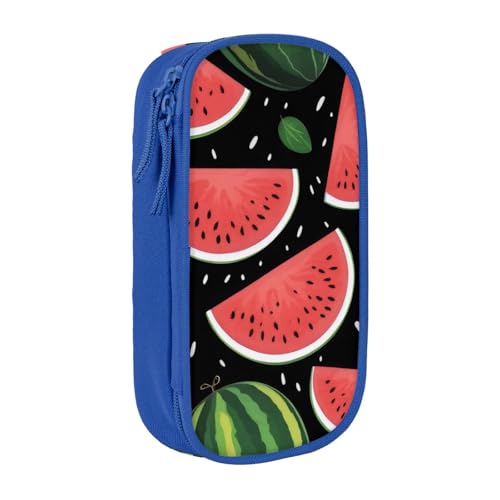 COWMMWOC Großes Federmäppchen mit Wassermelone, großes Fassungsvermögen, multifunktionale Aufbewahrungstasche, strapazierfähiges Polyester-Oxford-Gewebe mit Doppelreißverschluss, 21 x 10,5 x 5 cm, 3D von COWMMWOC