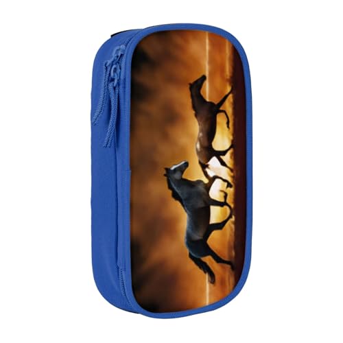 COWMMWOC Großes Federmäppchen mit großem Fassungsvermögen, multifunktionale Aufbewahrungstasche, strapazierfähiges Polyester-Oxford-Gewebe mit doppeltem Reißverschluss, 21 x 10,5 x 5 cm, 3D von COWMMWOC