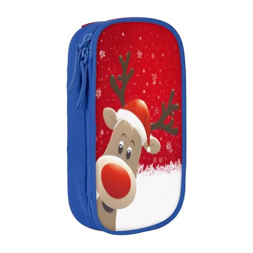 COWMMWOC Großes Weihnachts-Federmäppchen, großes Fassungsvermögen, multifunktionale Aufbewahrungstasche, strapazierfähiges Polyester-Oxford-Gewebe mit Doppelreißverschluss, 21 x 10,5 x 5 cm, 3D von COWMMWOC