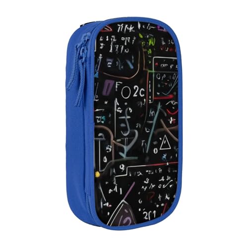 COWMMWOC Math Formula Federmäppchen, großes Fassungsvermögen, multifunktionale Aufbewahrungstasche, strapazierfähiges Polyester-Oxford-Gewebe mit Doppelreißverschluss, 21 x 10,5 x 5 cm, 3D von COWMMWOC