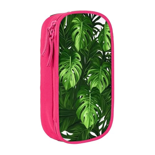 COWMMWOC Monstera Deliciosa Federmäppchen mit Bananenpalme, großes Fassungsvermögen, multifunktionale Aufbewahrungstasche, strapazierfähiges Polyester-Oxford-Gewebe mit Doppelreißverschluss, 21 x 10,5 von COWMMWOC