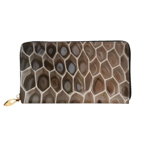 COWMMWOC Petoskey Stone Leather Long Zipper Hand Purse Large Capacities Women's Wallet with Multiple Pockets Fit Credit Card, Cash, Coin, 3D, Einheitsgröße von COWMMWOC