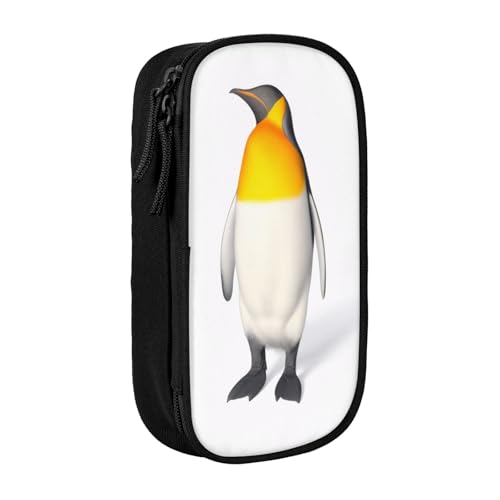 COWMMWOC Pinguin-Federmäppchen, großes Fassungsvermögen, multifunktionale Aufbewahrungstasche, strapazierfähiges Polyester-Oxford-Gewebe mit doppeltem Reißverschluss, 21 x 10,5 x 5 cm, Größe 3D von COWMMWOC