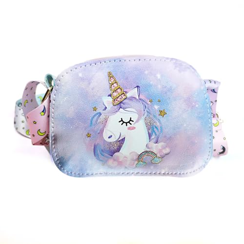 COWORK-UP Kleine Mädchen niedliche Einhorn Crossbody Tasche (Lila) von COWORK-UP