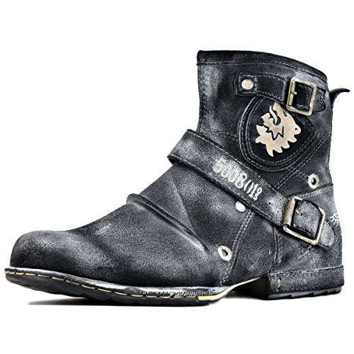 COWSDELLA Herren Stiefel aus Leder Rindsleder mit Gummisohle Biker Motorrad Boots mit Reißverschluss Klassisch 6.5" Männer Stiefeletten mit 0.98" Absatz COWSDELLA Herren Stiefel aus Leder Rindsleder mit Gummisohle Biker Motorrad Boots mit Reißverschluss Klassisch 6.5" Männer Stiefeletten mit 0.98" Absatz von COWSDELLA