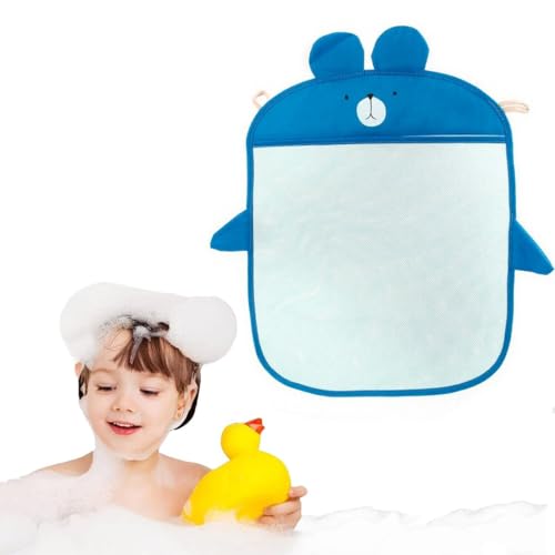 COYUN 1 Pcs Spielzeugnetz Badewanne, Badewannenspielzeug Aufbewahrung mit 2 Selbstklebend Haken, Netz Badewannenspielzeug Badewannennetz für Spielzeug Badespielzeug Aufbewahrung Badenetz(Königsblau) von COYUN