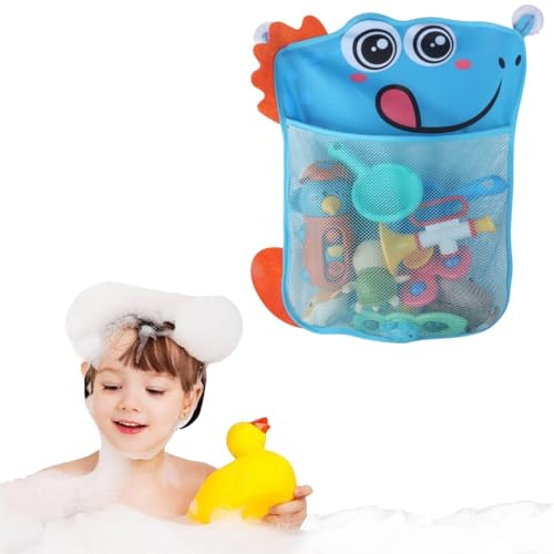 COYUN 1 Pcs Spielzeugnetz Badewanne, Badewannenspielzeug Aufbewahrung mit 2 Selbstklebend Haken, Netz Badewannenspielzeug Badewannennetz für Spielzeug Badespielzeug Aufbewahrung Badenetz(Niedlich) von COYUN