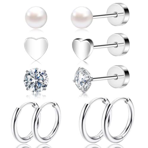 COYUN 10-teiliges Ohrpiercing-Schmuckset, Ohrstecker Knorpel Ohrringe Damen Klein Ohrringe Creolen Silber Conch Helix Tragus Piercing Ohr Schmuck, für Mehrere Piercings COYUN 10-teiliges Ohrpiercing-Schmuckset, Ohrstecker Knorpel Ohrringe Damen Klein Ohrringe Creolen Silber Conch Helix Tragus Piercing Ohr Schmuck, für Mehrere Piercings von COYUN