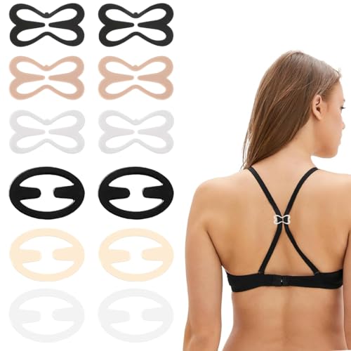 COYUN 12 Stück BH Träger Clips, BH Träger Halter Schmetterling Stil BH Clips rücken Unsichtbar rutschfeste bh klammer rücken für Volle Körbchengröße,Unsichtbar BH Träger Clip Set von COYUN