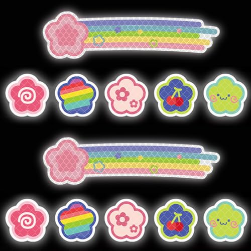 COYUN 12pcs Fahrrad Aufkleber Sticker Reflektierende Aufkleber Fahrrad Kinder, Wasserdicht Fahrradaufkleber Vinyl Glitzer Sticker für Fahrrad Helm Skateboards Gepäck von COYUN