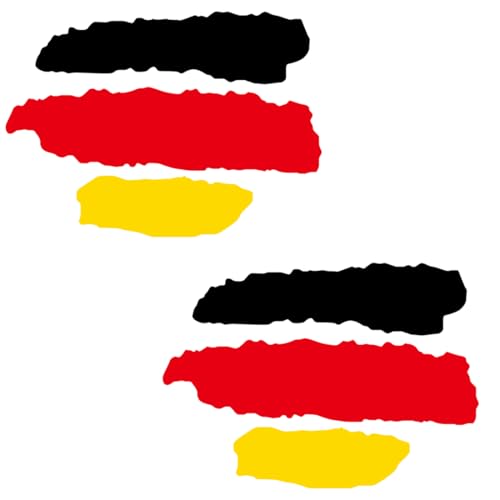 COYUN 2 Bögen Deutschland Aufkleber,Deutschland Sticker Flagge Sport Racing Tuning,Deutschland Aufkleber Auto Motorrad Scooter Quad ATV Helm Fahrrad von COYUN