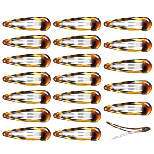 COYUN 20 Stück Haarspangen Damen Dünnes Haar, Metall Damen Haarclips Groß, Rutschfest Haarspange Haarklammern Französische In Schildpatt Optik,Haarspangen mit Druckknopf von COYUN