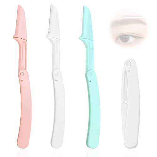 COYUN 3 Stück Augenbrauerasierer Gesicht Rasiermesser Rasierer Damen Gesichtshaarentferner für Frauen Rasierklingen für Feine Haare Rasierapparat Für Damen und Männer von COYUN