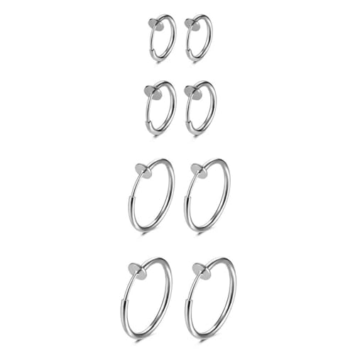 COYUN 4 Paar Edelstahl-Ohrringe, Hypoallergen Cartilage Daith Helix Piercings Ohrringe für Mehrere Piercings, 4 Größen, für Damen und Herren von COYUN