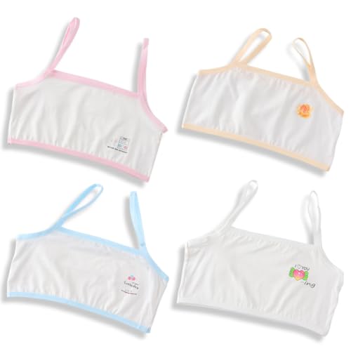 COYUN 4 Pcs Mädchen Unterwäsche Mädchen Sport BH Sporttrainings-BH Trainings Bustier Bustier Bh Teenager Bustier Unterwäsche Mädchen Bustier Sport bh Mädchen für 7-14 von COYUN