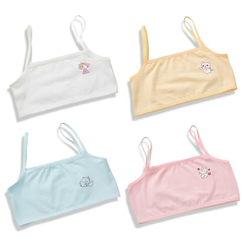 COYUN 4 Stück Mädchen Unterwäsche Mädchen Sport BH Sporttrainings-BH Trainings Bustier Bustier Bh Teenager Bustier Unterwäsche Mädchen Bustier Sport bh Mädchen für 7-14 von COYUN