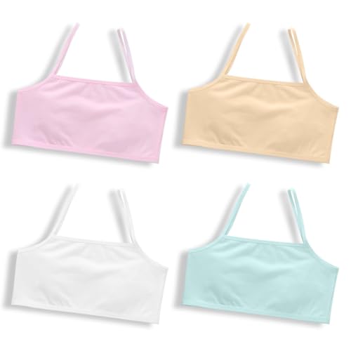 COYUN 4 Stück Mädchen Unterwäsche Mädchen Sport BH Sporttrainings-BH Trainings Bustier Bustier Bh Teenager Bustier Unterwäsche Mädchen Bustier für 7-14 von COYUN