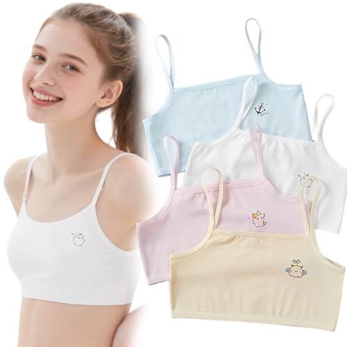 COYUN 4 Stück Mädchen Unterwäsche Mädchen Sport BH Sporttrainings-BH Trainings Bustier Bustier Bh Teenager Bustier Unterwäsche Tops Teenager Mädchen für 8-12 von COYUN