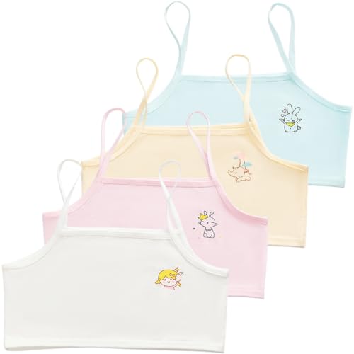 COYUN 4 Stück Mädchen Unterwäsche Mädchen Sport BH Sporttrainings-BH Trainings Bustier Bustier Bh Teenager Bustier Unterwäsche für 8-12 von COYUN
