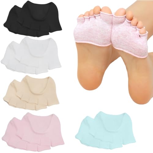 COYUN 5 Paare Füßlinge Damen Zehlinge Damen Rutschfeste Vorfußsocken Silikon Dot Unsichtbare Socken Zehensocken Damen Mädchen Ballettschuhe High Heel Socken von COYUN