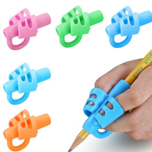 COYUN 5 Pcs Schreibhilfe Für Stift Kinder, Stiftehalter Kinder Hilfe,Silikon Stifthalter Kinder Hilfe,Ergonomische Bleistiftgriffe, Stifthaltung Kinder Hilfsmittel Für Kinder Korrektur Des Stiftgriffs von COYUN
