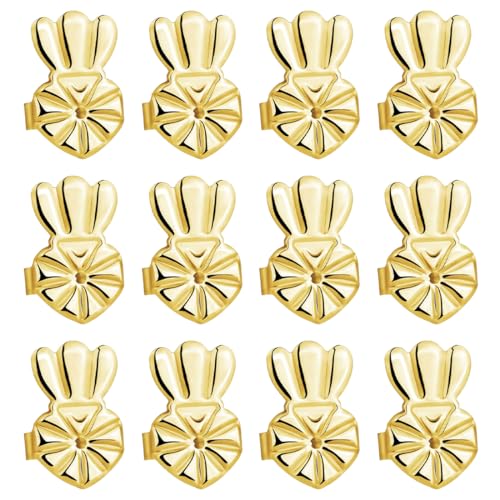 COYUN 6 Paar Ohrstecker Verschluss, Ohrringheber Einstellbare Ohrring lifter Hypoallergen Earring Lifters Ohrringaufzüge für Earring Backs Ohrläppchen Heber Damen Ohrring-Verschlüsse Lifters, Gold COYUN 6 Paar Ohrstecker Verschluss, Ohrringheber Einstellbare Ohrring lifter Hypoallergen Earring Lifters Ohrringaufzüge für Earring Backs Ohrläppchen Heber Damen Ohrring-Verschlüsse Lifters, Gold von COYUN