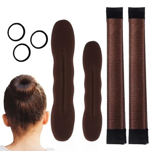 COYUN 7 Pack Dutt Maker, Flechthilfe Haare Mädchen Und Damen, Haar Strickwerkzeug Zubehör DIY-Haarstyling für Lange und Kurze Haare, Donut Hair Bun Maker von COYUN