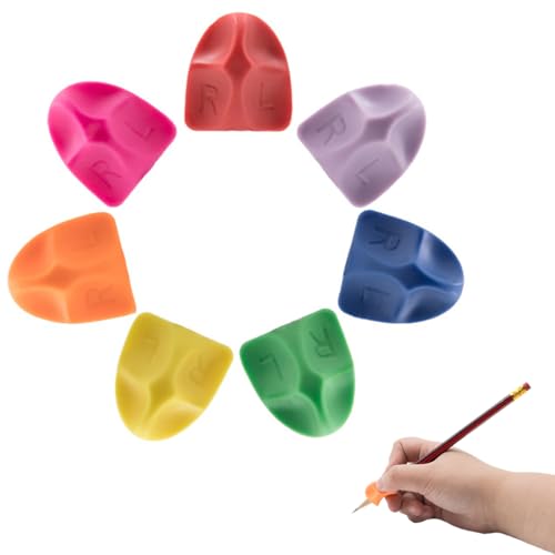 COYUN 7 pcs Schreibhilfe für Kinder Bleistifthalter Handschrift Stifthaltung Hilfe aus Silikon, Stiftgriff, geeignet für Links oder Rechtshänder, Bleistift Griffe Ergonomische Stifthalter, für Stifte von COYUN