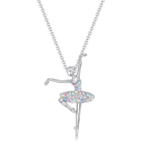COYUN Gymnast Charm Halskette Gymnastik Geschenke für Mädchen Flipping Gymnastik Sport Herz Anhänger Halskette Edelstahl Inspirierende Schmuckgeschenke für Frauen Turner Trainer Sport Ballerina von COYUN