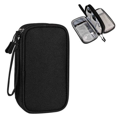 COYUN Reise Zubehör Organizer Tasche, Externe Wasserdicht Elektronik Tasche Organizer, Tragbare Elektronische Kabeltasche für Handy Ladekabel USB Powerbank (Schwarz) von COYUN