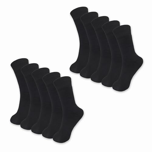 COZ Fashion Thermosocken Schwarz gefütterte Wintersocken für Damen & Herren Thermo Socken mit Vollfrottee (DE/NL/SE/PL, Numerisch, 43, 46, Regular, Regular, 10x Schwarz) von COZ Fashion