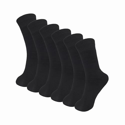 COZ Fashion Thermosocken Schwarz gefütterte Wintersocken für Damen & Herren Thermo Socken mit Vollfrottee (DE/NL/SE/PL, Numerisch, 43, 46, Regular, Regular, 6x Schwarz) von COZ Fashion