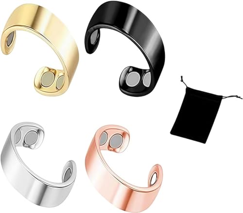 COZERI Lymphdrainage Ring 4 Stück Verstellbare Magnetringe Für Männer Und Frauen, Therapeutischer Magnetring Aus Kupfer, Magnetische Lymphentgiftungsringe COZERI Lymphdrainage Ring 4 Stück Verstellbare Magnetringe Für Männer Und Frauen, Therapeutischer Magnetring Aus Kupfer, Magnetische Lymphentgiftungsringe von COZERI