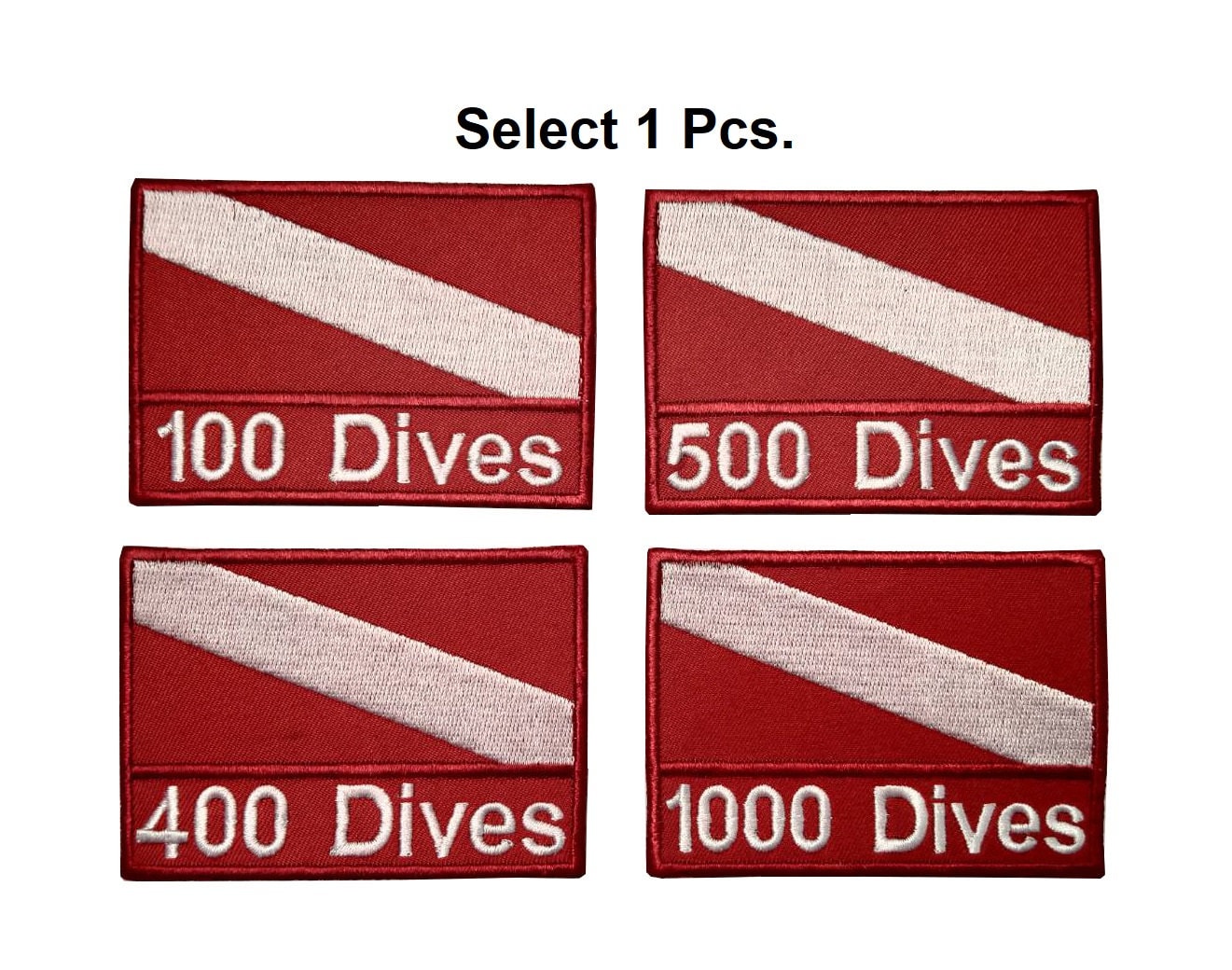 1 Stk. 100, 200, 300, 400, 500, 1000 Dives Diver Aufnäher Tauchaufnäher Scuba Skin Bestickter Zum Aufnähen Oder Auf Der Rückseite 3, 5 "x2, 5" von COZY168