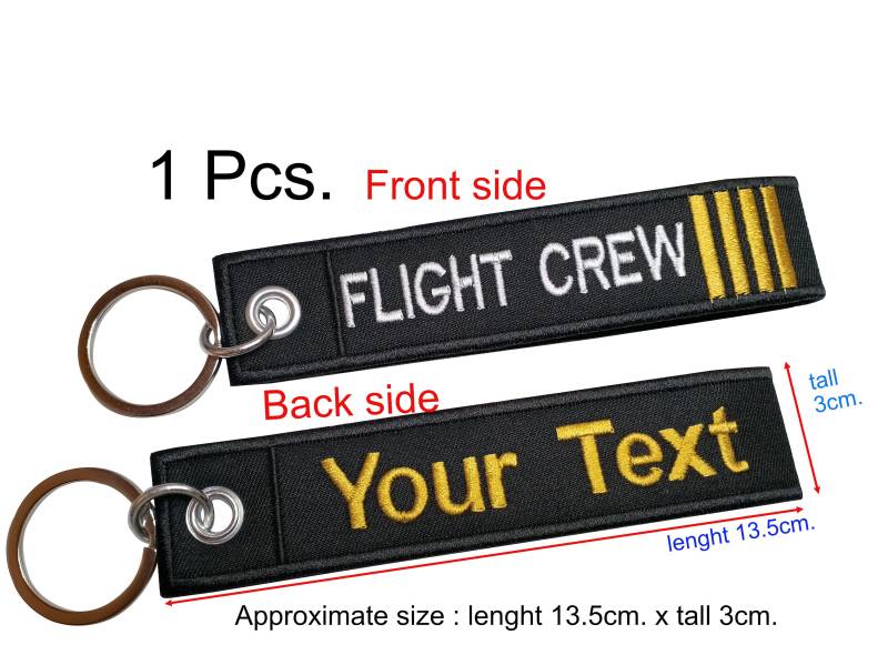 1stk. Flight Crew Bestickt Wunschname Ihr Text Gepäckanhänger Armband Schlüsselanhänger Taschenanhänger Größe 13.5cm. Durchmesser 3cm von COZY168