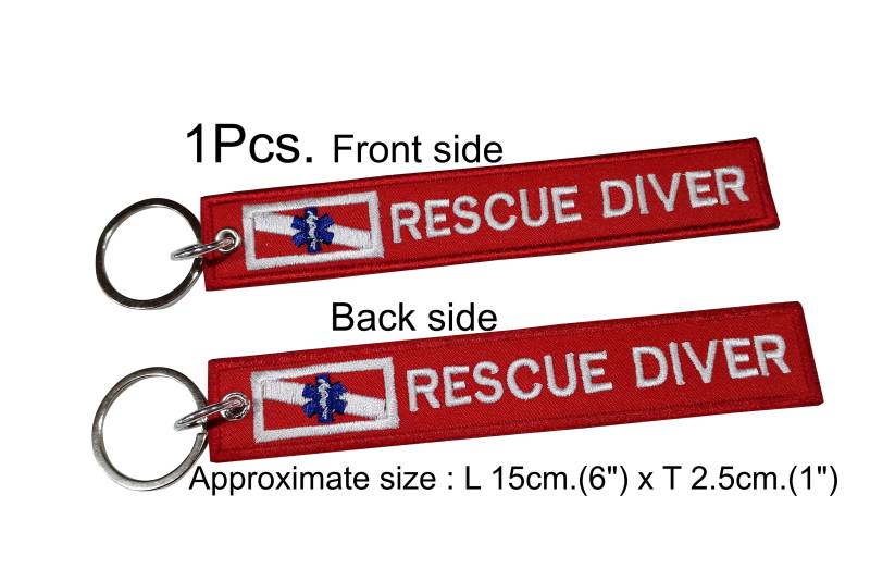 1stk. Taucher Gestickt Schlüsselanhänger Scuba Skin Taschenhalter Motorrad Biker Racing Sicherheit Ambulance Größe 2, 5 cm. X 15 von COZY168