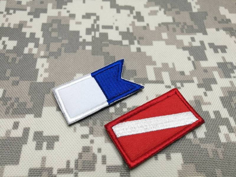 2 Stk. Diving Alpha Flag Diver Aufnäher Scuba Skin Master Gestickter Moral-Aufnäher Zum Aufnähen Oder von COZY168