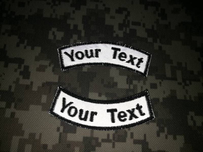 2 Stk. Kurve Custom Namensschild Reflektierendes Namensband Biker Militär Polizei Stil Gestickter Aufnäher Haken Backing 3 "x 1" von COZY168