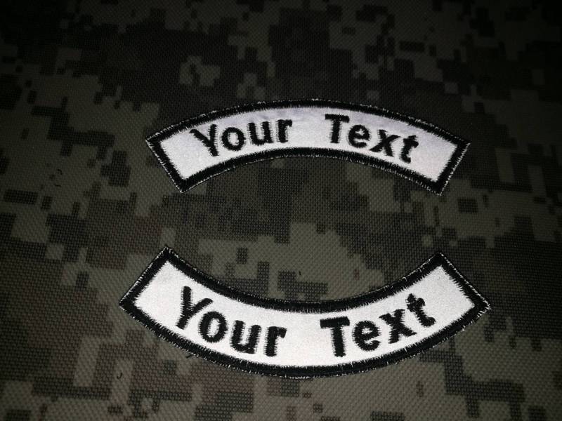 2Tlg. Kurve Besticktes Namensschild Reflektierendes Namensband Mit Aufnäher Auf Der Rückseite Biker Militär Polizei Stil 4 "x 2" von COZY168